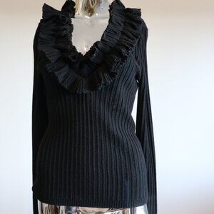 Black Sweater With Ruffles